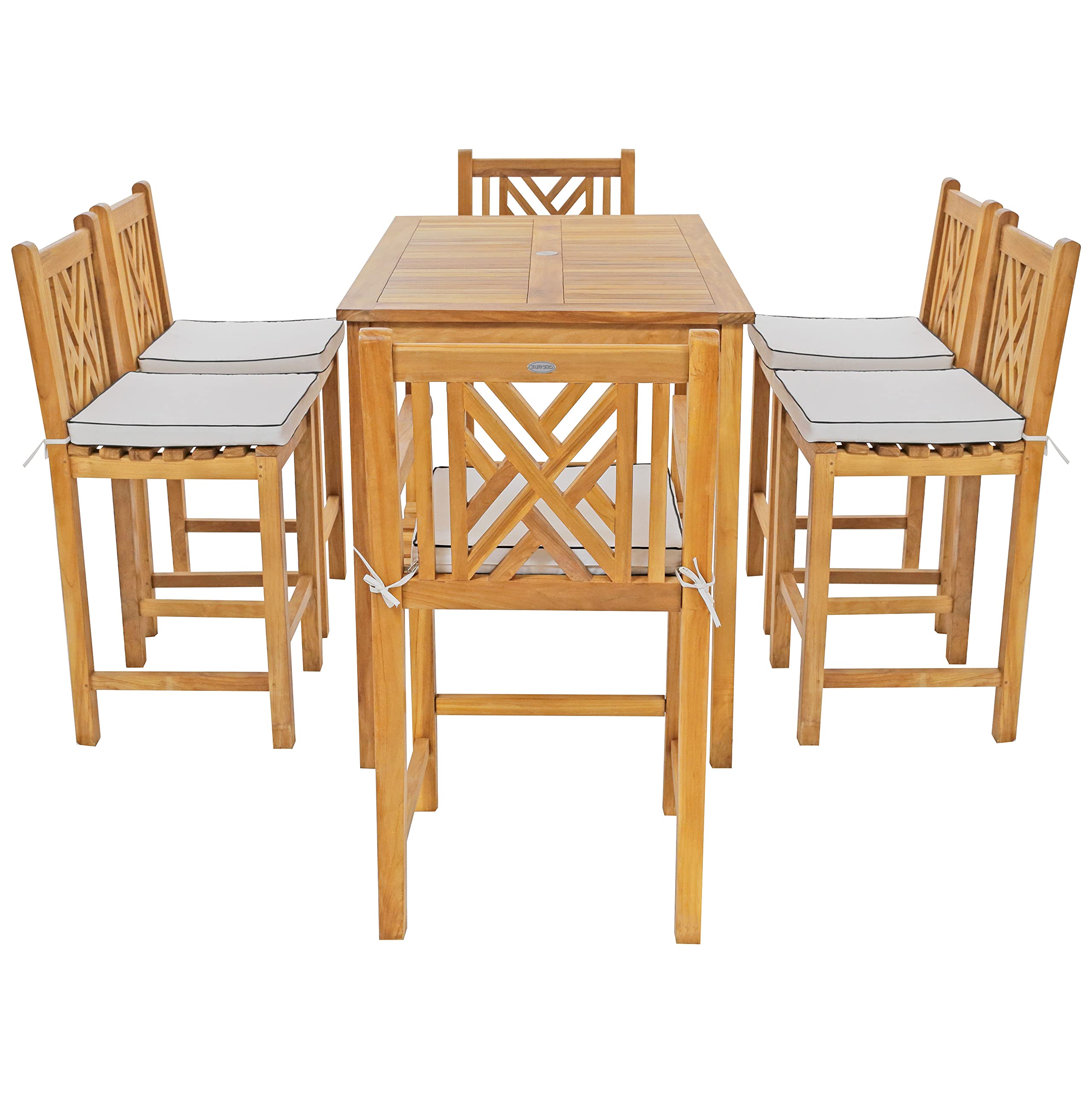 7-Piece Teak Wood Chippendale 55