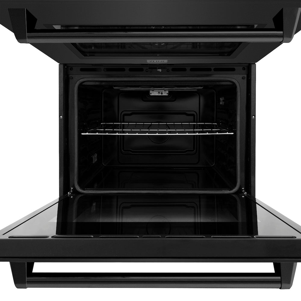 ZLINE 30 Inch Professional True Convection Double Wall Oven with Air Fry & Self-Clean - Black Stainless Steel (WADB 30) | Perfect for Home Chefs & Entertaining | Commercial-Grade Baking, Roasting & Air Frying