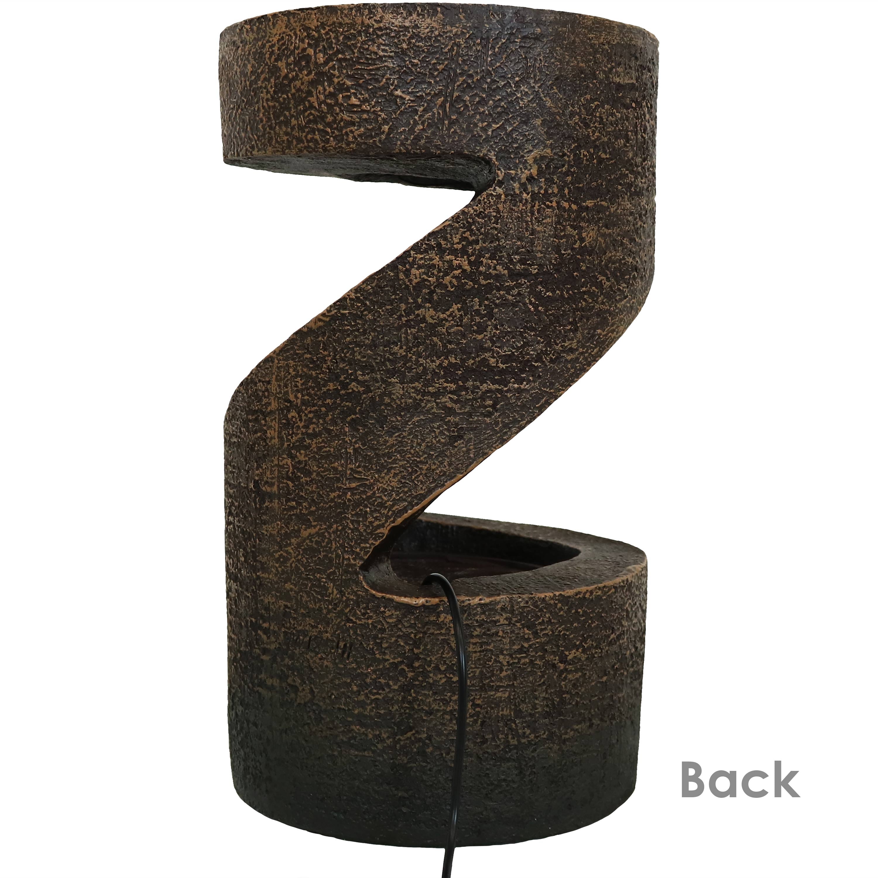 Indoor Waterfall Fountain with LED Lights - Relaxing Home Decor for Living Room, Bedroom & Office | Sunnydaze Winding Showers
