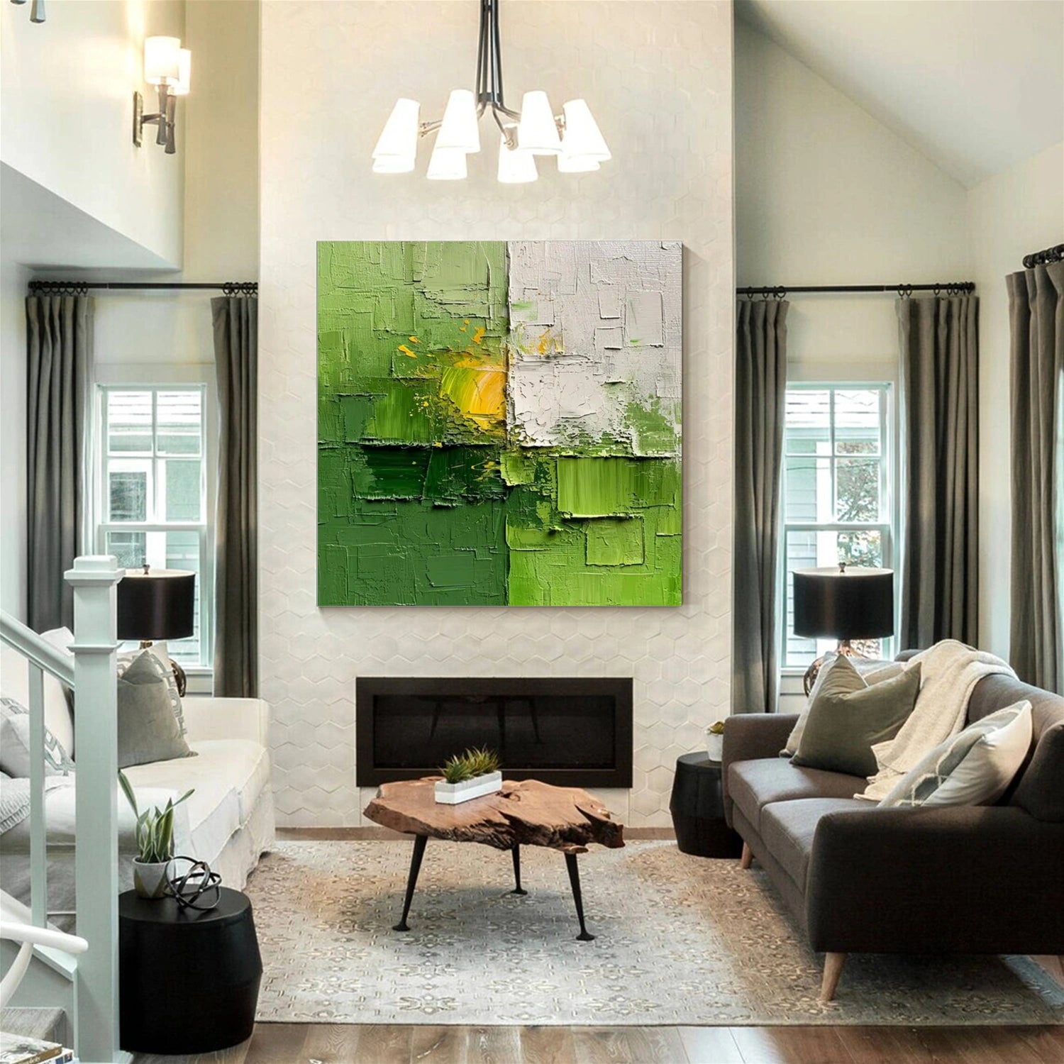 Abstract Painting #AB 425 - Modern Wall Art for Living Room, Bedroom & Office Decor - Handmade Canvas Artwork for Home & Commercial Spaces