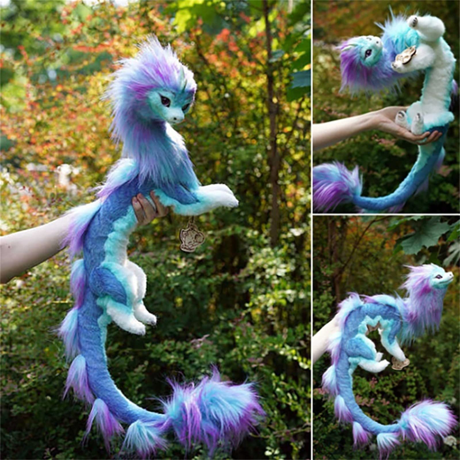 GONEBIN 19 Inch Blue Dragon Plush Toy - Soft Stuffed Animal for Kids & Adults, Handmade Decor, Perfect Valentine's Day Christmas Birthday Gift - Cute Nursery Decor, Anime Collection, Cosplay Prop