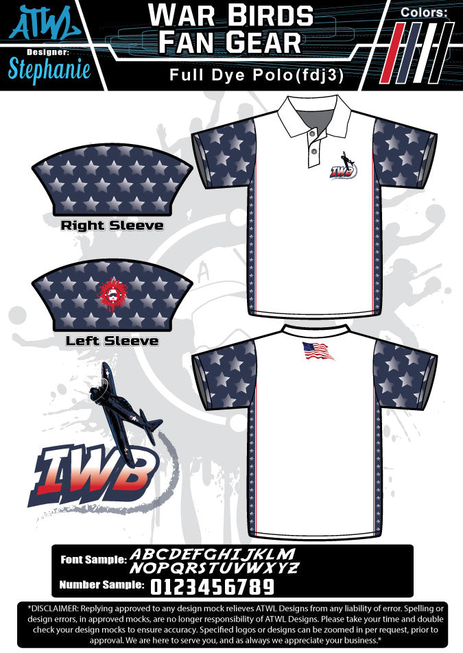 War Birds Men's Full Dye Polo Shirt - Premium Breathable Performance Golf & Casual Wear for Men