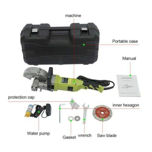 4KW Electric Wall Groove Cutting Machine - Wall Milling & Slotting Cutter with 5 Circular Saw Blades for Concrete, Brick & Tile - Perfect for Construction, Renovation & Plumbing Projects