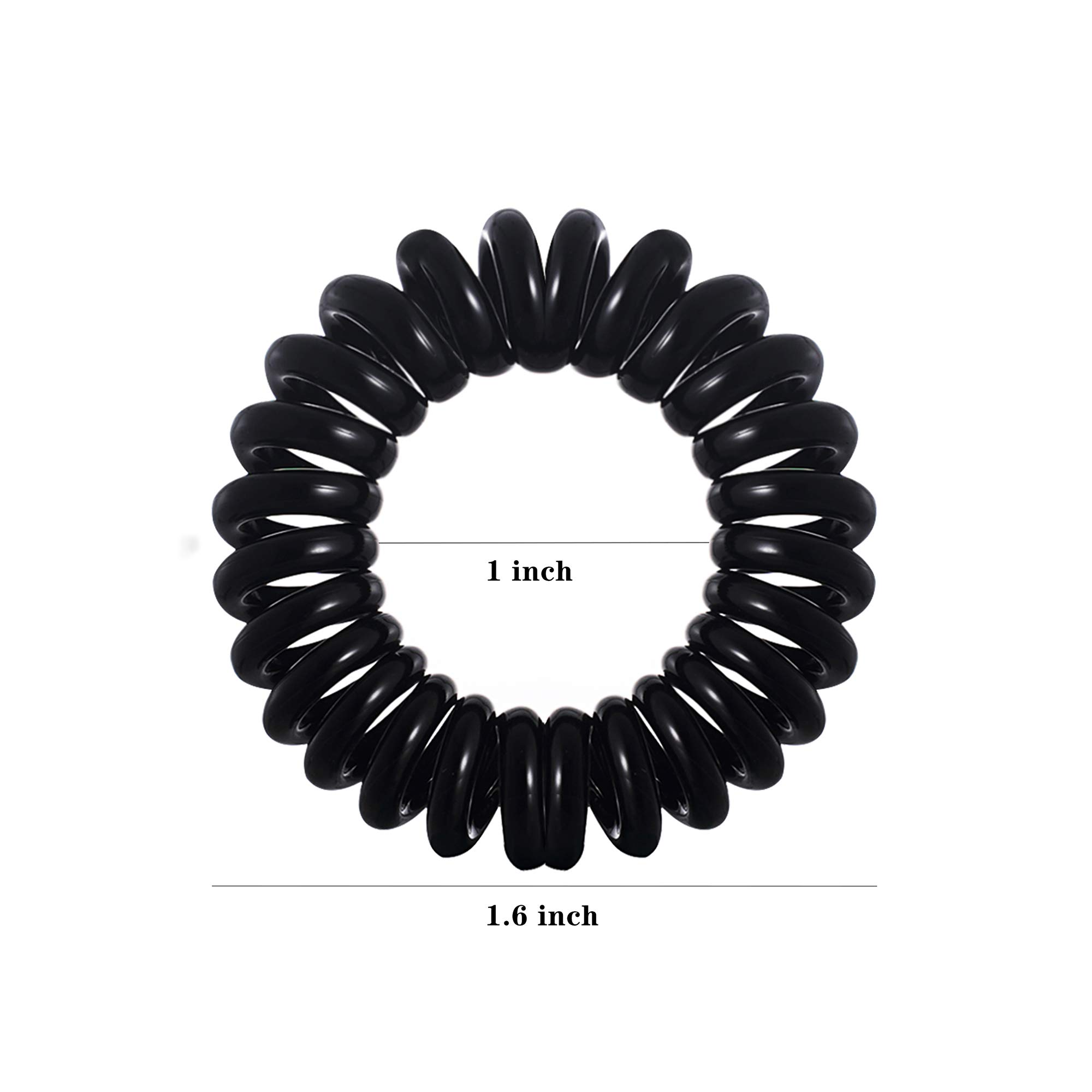 Spiral Hair Ties No Crease - 9 Pack Coil Hair Ties for Thick Hair, Ponytail Holders for Women & Girls (Adults & Kids) - Soft Elastic Phone Cord Hair Accessories for School, Work, Gym & Everyday Use