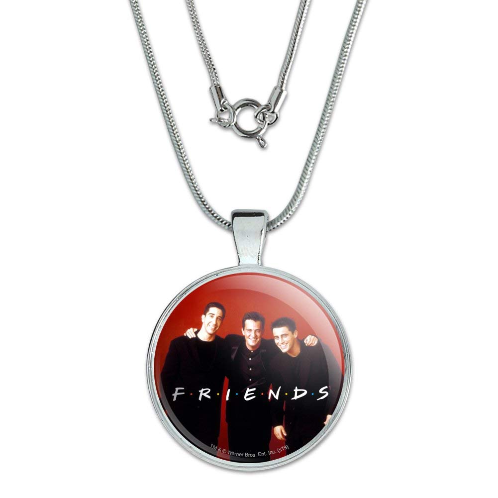 Friends The Boys 1 Inch Pendant Necklace with Sterling Silver Plated Chain - Perfect Gift for TV Show Fans, Birthday & Anniversary