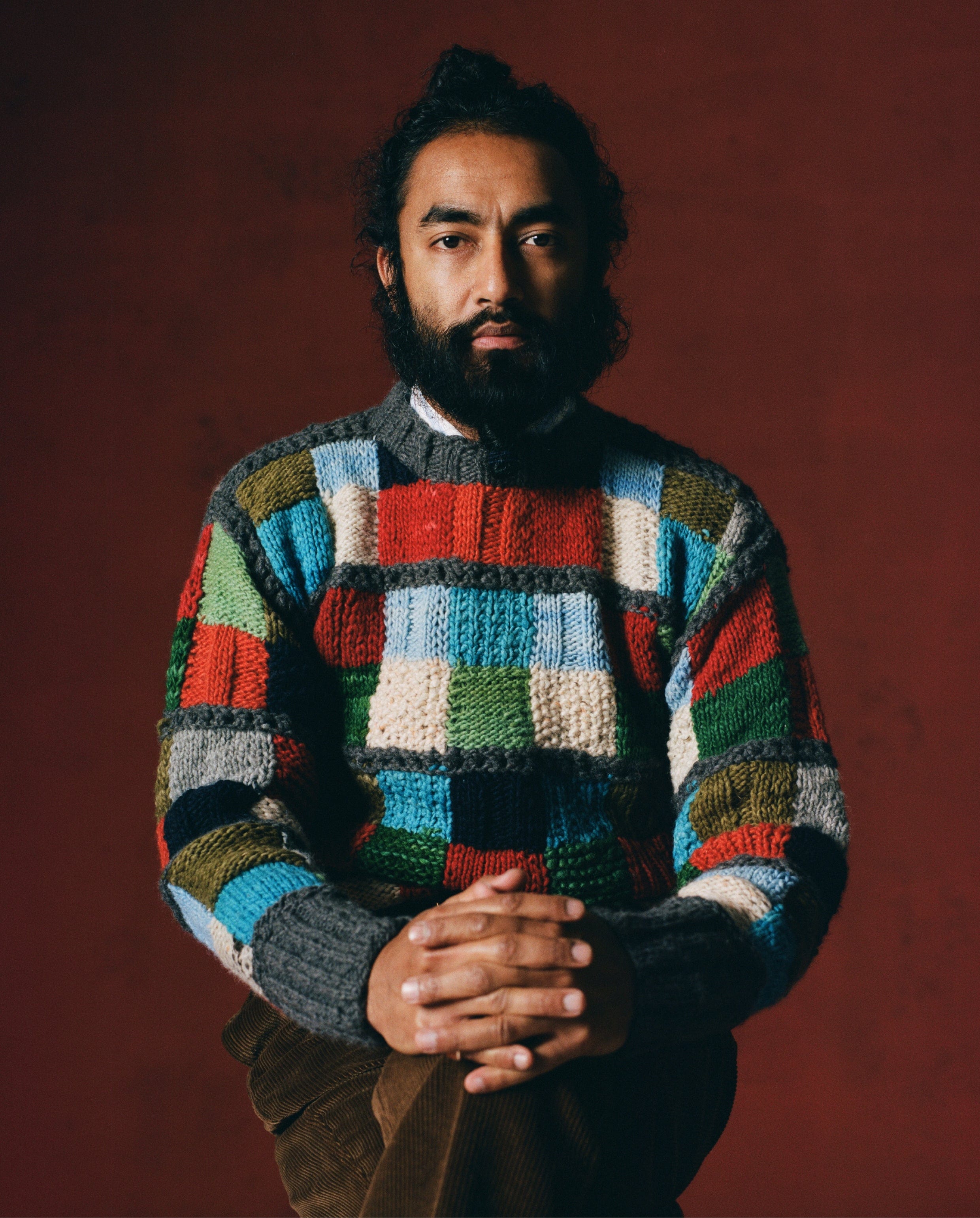 Drake's Patchwork Merino Wool Jumper - Premium Knit Sweater for Men - Cozy Winter Fashion for Casual & Office Wear