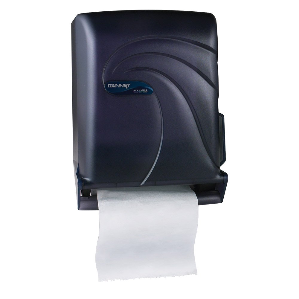 San Jamar Oceans Tear-N-Dry Electronic Touchless Roll Towel Dispenser SAN T1390TBK - Hygienic Hands-Free Paper Towel Dispenser for Restaurants, Kitchens & Public Restrooms
