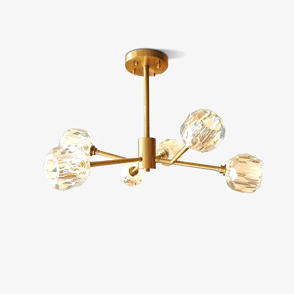 Crystal Ball Round Cluster Chandelier - Elegant Glass Sphere Ceiling Light Fixture for Dining Room, Bedroom & Living Room Decor