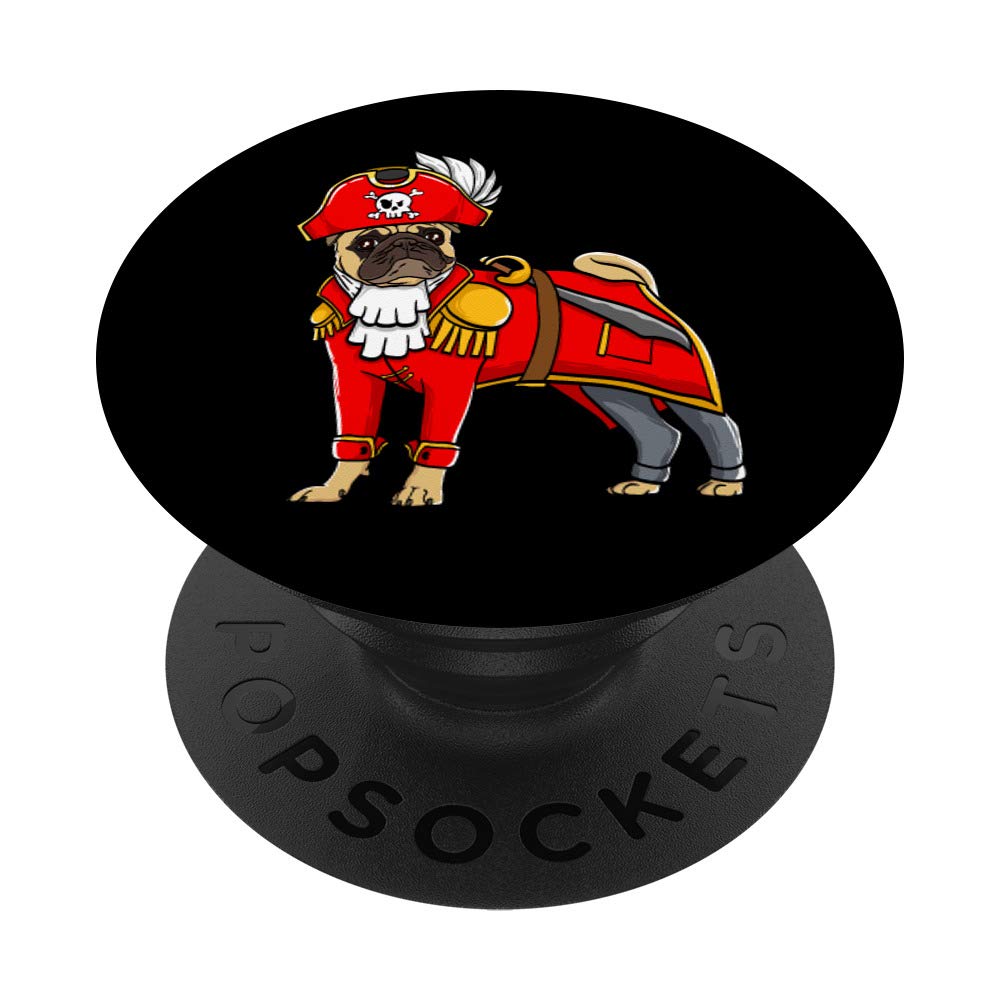 Pug Pirate Dog Lover PopSockets - Phone & Tablet Grip Stand | Cute Pug Design for Dog Enthusiasts | Perfect for Everyday Use, Travel & Work