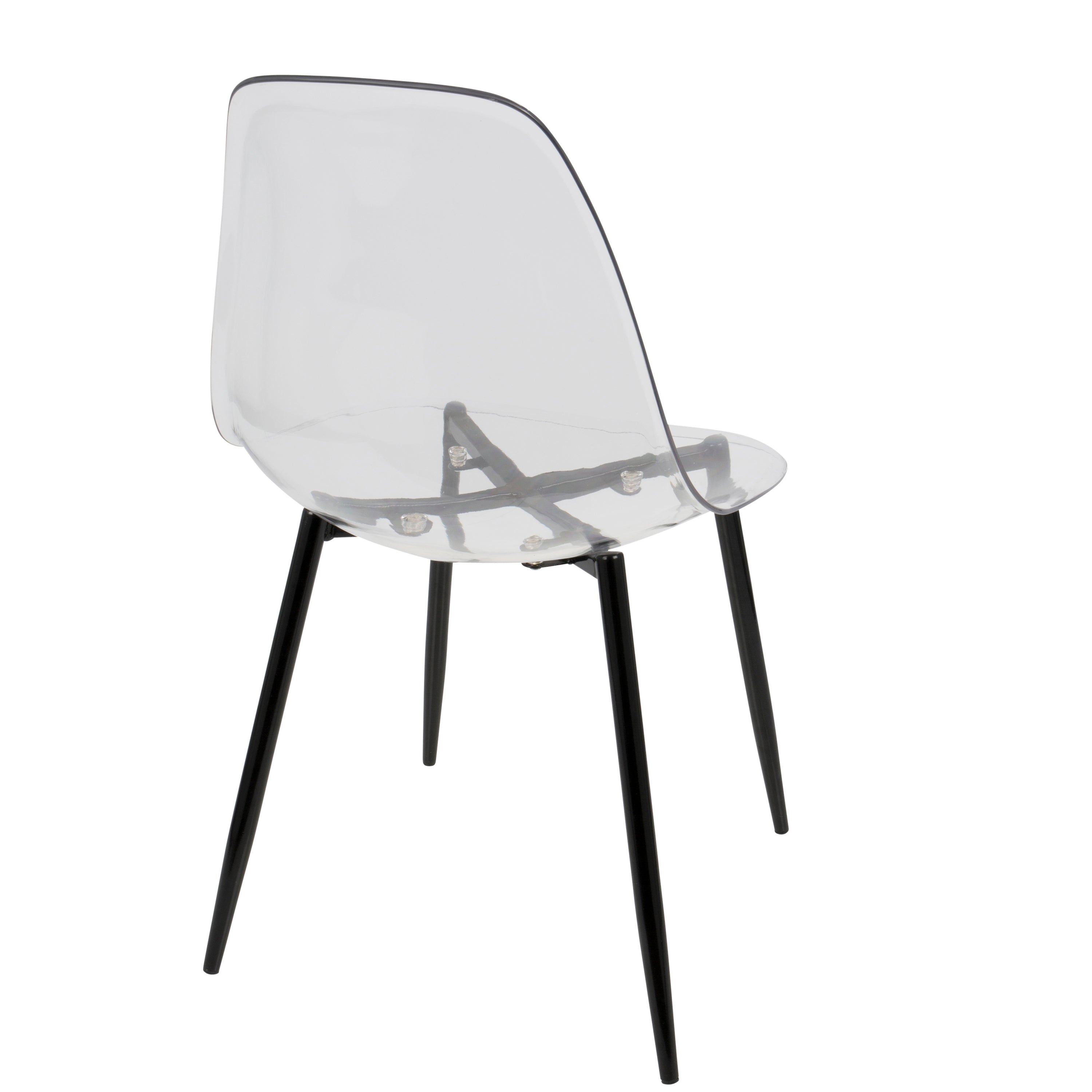 Mid Century Modern Dining Chairs Set of 2 - Black & Clear Acrylic Design by LumiSource - Perfect for Contemporary Dining Rooms, Kitchen Islands & Home Offices