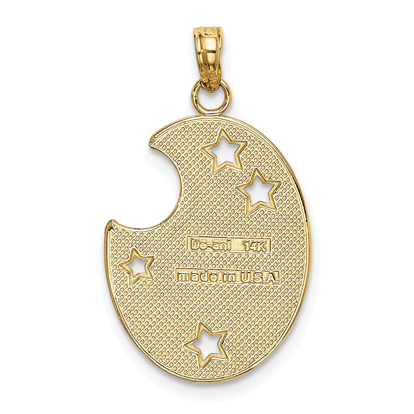 14K Solid Yellow Gold Wish Dream Believe Crescent Moon Stars Pendant Necklace for Women - Perfect for Gifts, Birthdays, Anniversaries & Everyday Elegance