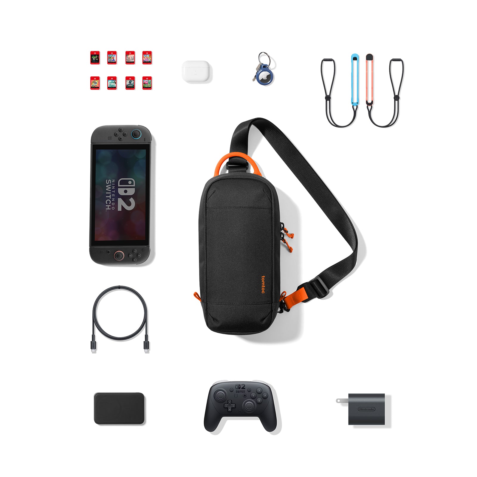 GameOn G49 Nintendo Switch 2 Sling Bag - Compact & Water-Resistant Carrying Case for Switch Console & Accessories - Perfect for Travel, Commuting & Gaming On-The-Go