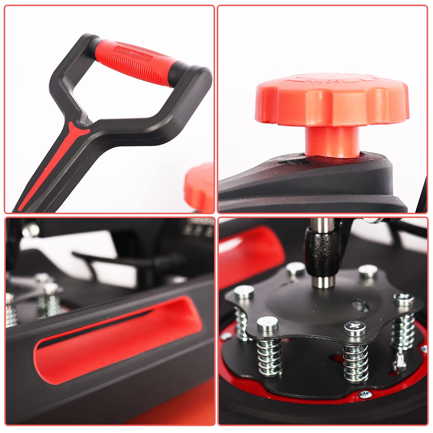 UKPRESS 8-in-1 Heat Press Machine 38x38cm with Digital Control - Sublimation Printing for T-Shirts, Mugs, Hats & More - 360° Swing Away Design (Red) | Perfect for DIY Crafts, Small Business & Custom Apparel Printing