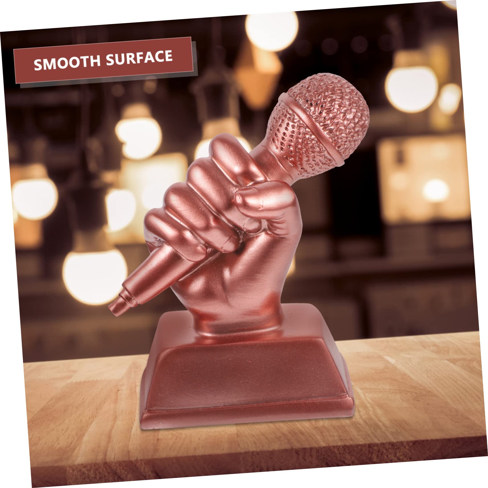 SWAYVES 2-Pack Resin Trophy Awards for Singing & Performance - Microphone Sculpture Prize for Winners - Perfect for Karaoke Contests, Talent Shows & Music Competitions