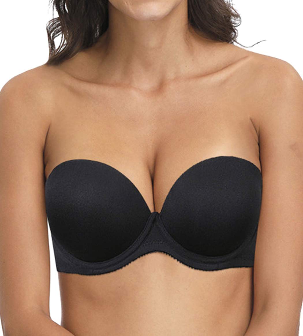 YANDW Strapless Convertible Push Up Bra - Heavy Padded Lift & Support - Adds 2 Cup Sizes - Multiway T-Shirt Bra for Wedding, Evening Wear & Everyday Comfort