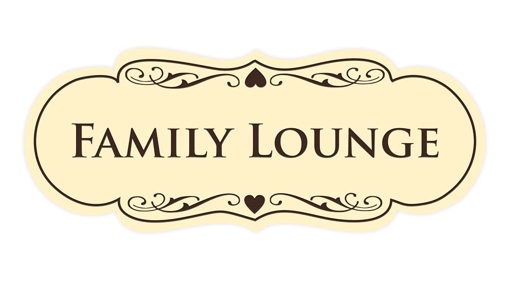 ByLITA Designer Family Lounge Sign - Small Ivory & Dark Brown Wooden Wall Decor for Living Room, Bedroom, or Nursery