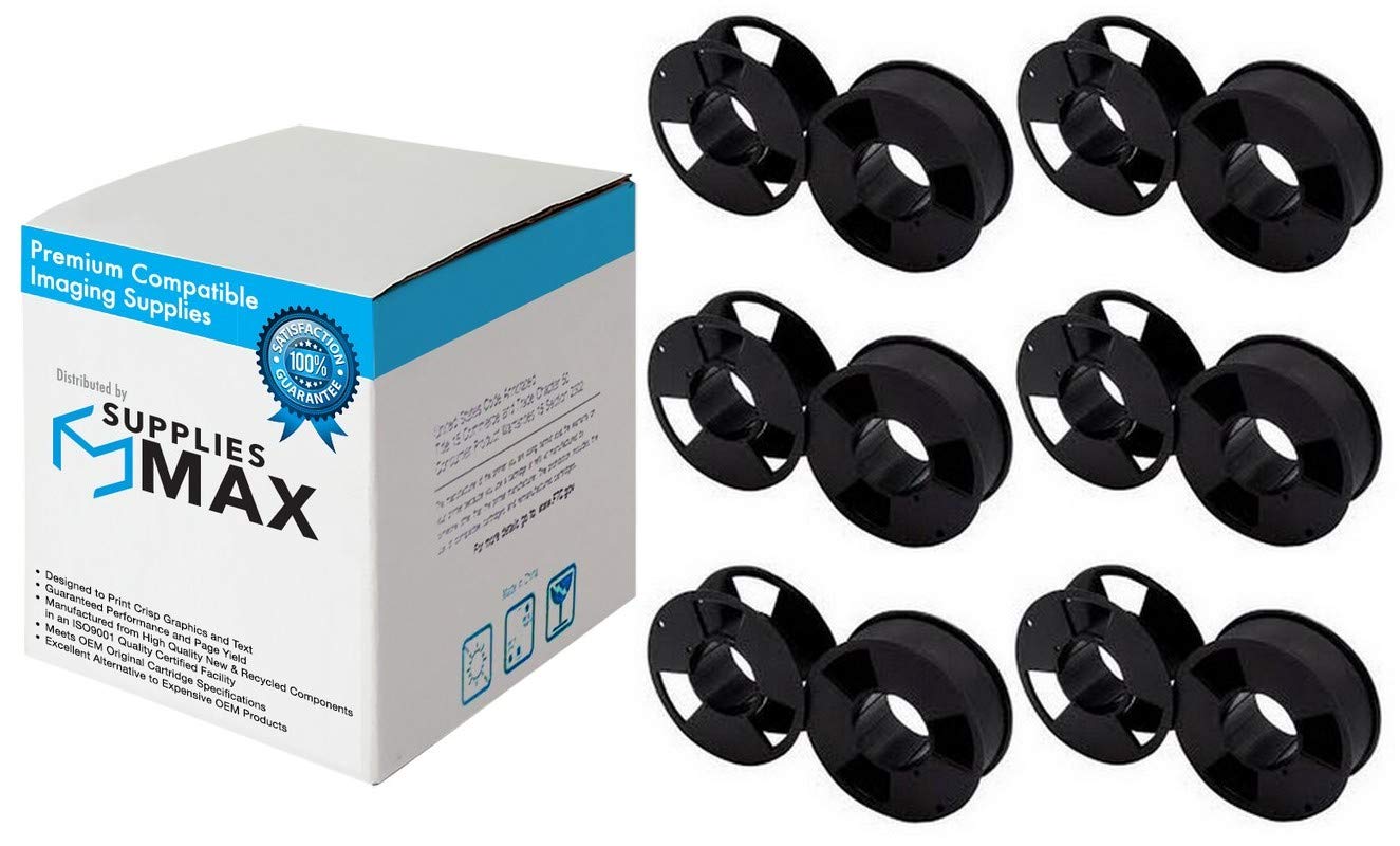 Compatible Replacement Printer Ribbons for Decision 1Data 6605/6608/6615/6704 - Black (6 Pack) - Model 301-5998-34 | Perfect for Office Printing, Shipping Labels & Receipts