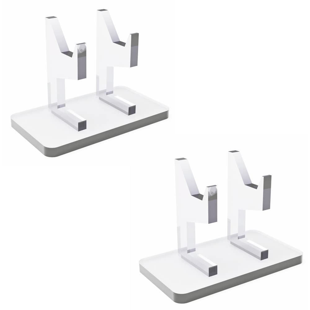 Clear Acrylic Universal Gaming Controller Stand - 2 Pack - Crystal Texture Gamepad Holder for PS5, Xbox, Switch - Perfect for Display, Storage & Organization - Ideal for Gaming Setup & Home Entertainment System