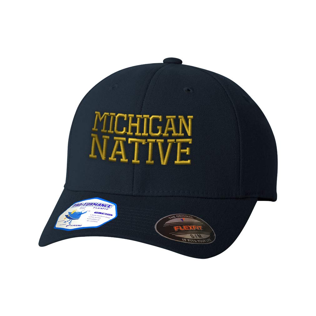 Custom Embroidered Flexfit Hats for Men & Women - Michigan State Pride USA - Perfect for Sports, Outdoor Activities & Casual Wear