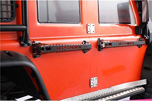 Stainless Steel Door Handles for 1:10 RC Cars - 4Pcs Black Set | Upgrade Accessories for Remote Control Car Models | Perfect for Crawler, Drift & Off-Road RC Vehicles