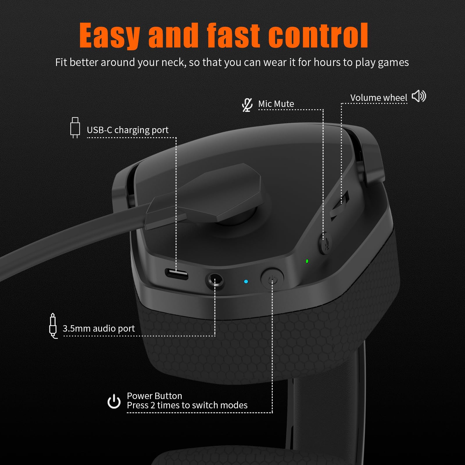 NUBWO G06 Wireless Gaming Headset with Microphone for PS5, PS4, PC, Mobile, Nintendo Switch - 2.4GHz Low Latency & Bluetooth 5.0 - 100 Hour Battery Life - 50mm High-Quality Drivers - Perfect for Online Gaming, Streaming & Work Calls