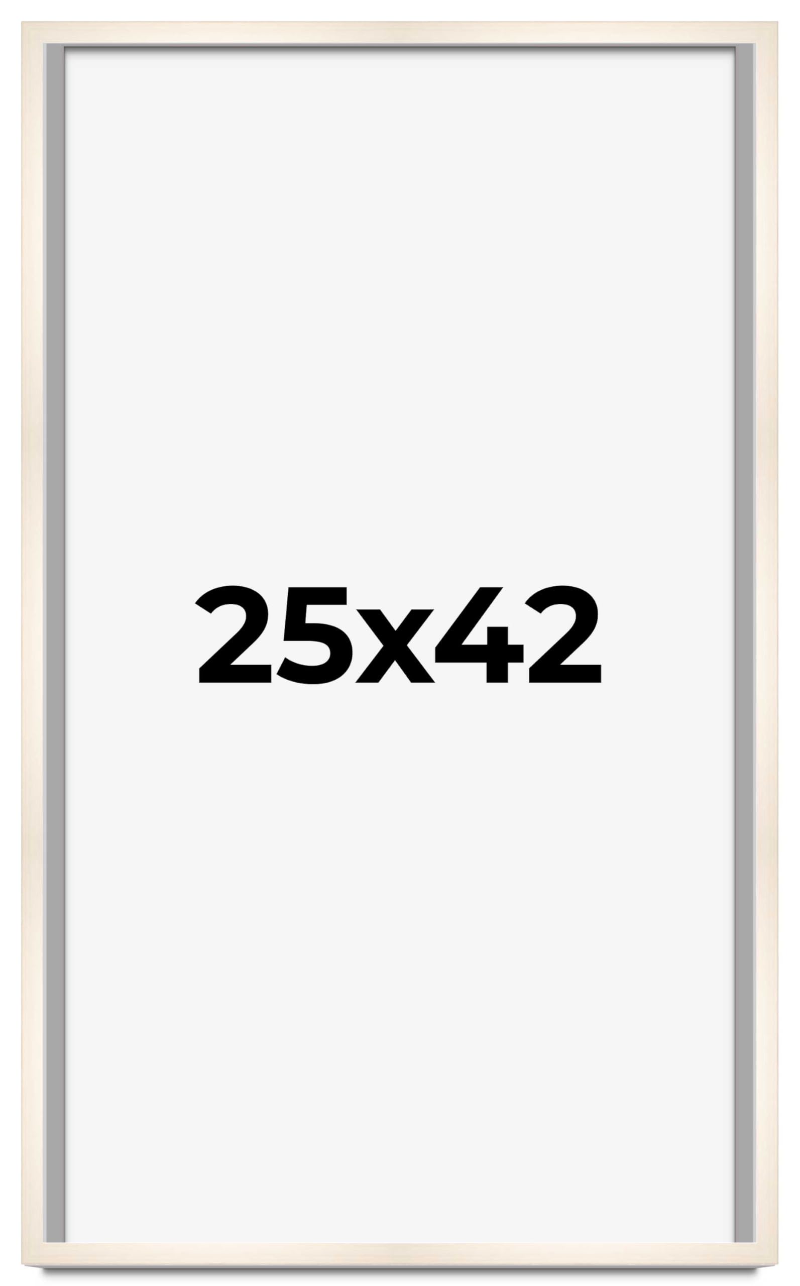 CountryArtHouse 25x42 Inch Whitewashed Solid Wood Picture Frame - 0.8125 Inch Moulding Width with UV Acrylic Plexiglass, Acid-Free Foam Backing & Hanging Hardware - Perfect for Wall Art, Family Photos & Home Decor