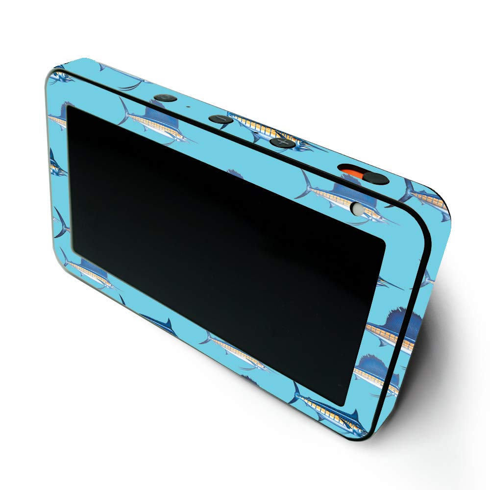 MightySkins Protective Vinyl Wrap for Amazon Echo Show 5 (1st & 2nd Gen) - Billfish Stripes Design | Easy to Apply & Remove | Made in USA | Customizable Decal for Home, Office & Gaming Setup
