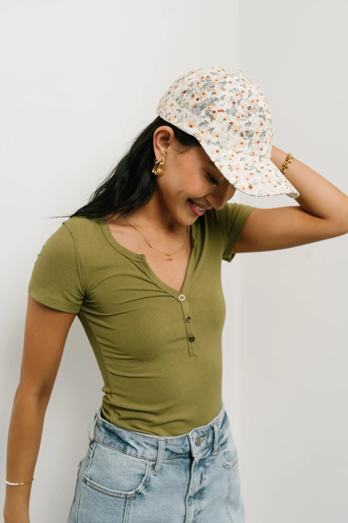 Floral Baseball Cap for Women - Yellow Sunflower Design Adjustable Cotton Hat for Outdoor, Sports & Fashion