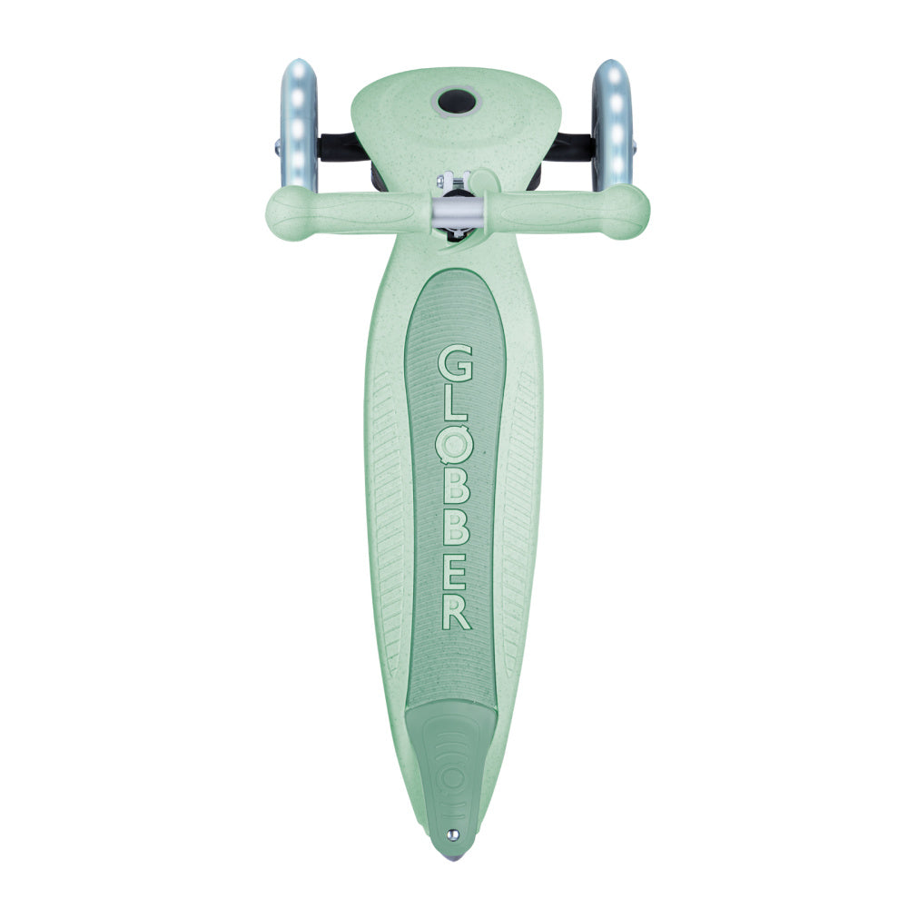 Globber Junior Ecologic Foldable LED Light Scooter for Kids - Perfect for Commuting, School & Outdoor Play