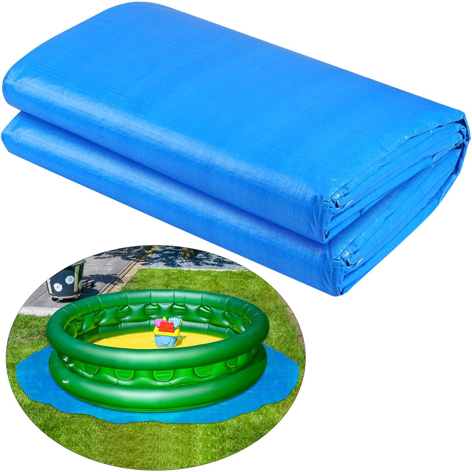 **24 Ft Round Above Ground Pool Liner Pad - Heavy Duty Swimming Pool Ground Cloth Protector Mat Prevents Punctures & Extends Pool Life - Perfect for Backyard, Inflatable & Metal Frame Pools**