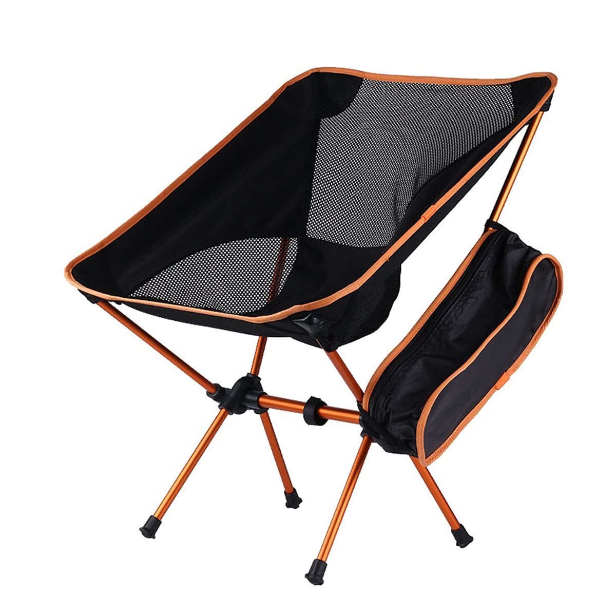 Ultralight Folding Camping Chair - Portable Compact Outdoor Chair for Camping, Beach, Picnic, Hiking & Backpacking - Lightweight Travel Chair (Orange) - Perfect for Backyard BBQs, Music Festivals & Beach Vacations