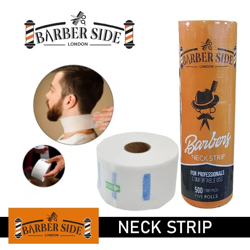 ican Barber Side London Neck Strip Rolls - 5 Rolls Pack | Disposable Barber Neck Strips for Haircuts & Shaves | Salon & Home Grooming Essential