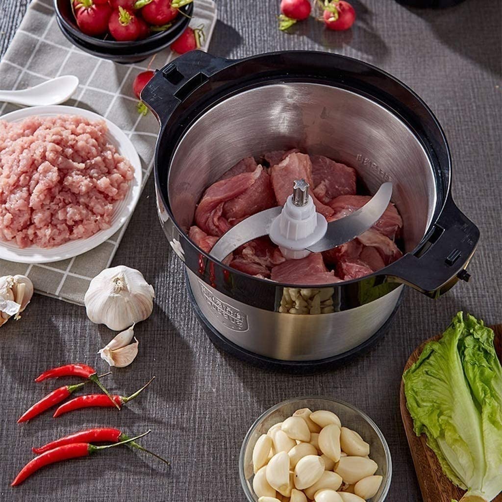 1000W Powerful Electric Food Chopper & Processor - 6L Stainless Steel Bowl for Grinding Meat, Vegetables, Fruits & Nuts - Heavy Duty Kitchen Appliance for Meal Prep, Smoothies & Baking - Perfect for Home Chefs & Restaurants