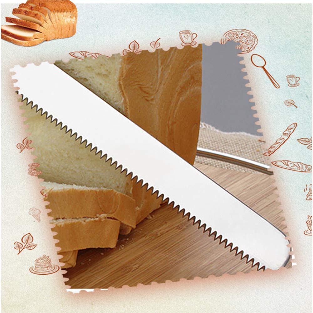 10-Inch Serrated Bread Knife - High Carbon Stainless Steel Cake & Bread Slicer with 2 Green Splitters - Perfect for Home Baking, Sourdough, Artisan Loaves & Pastry Cutting