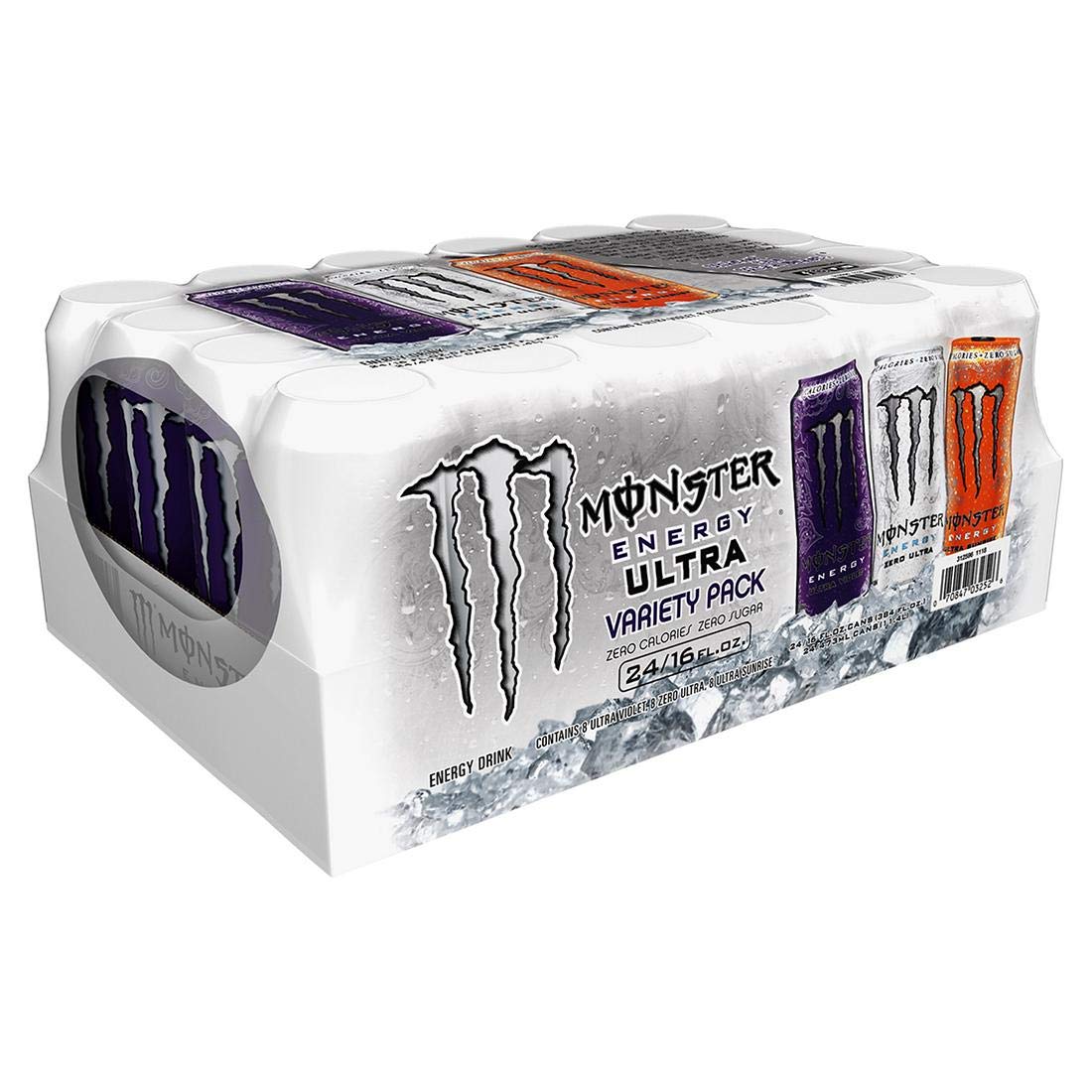 Monster Energy Ultra Zero Sugar Energy Drink Variety Pack - 3 Flavors, 16oz Cans (24 Pack) | Zero Calories, Low Carb | Perfect for Workouts, Gaming & On-the-Go Energy Boost