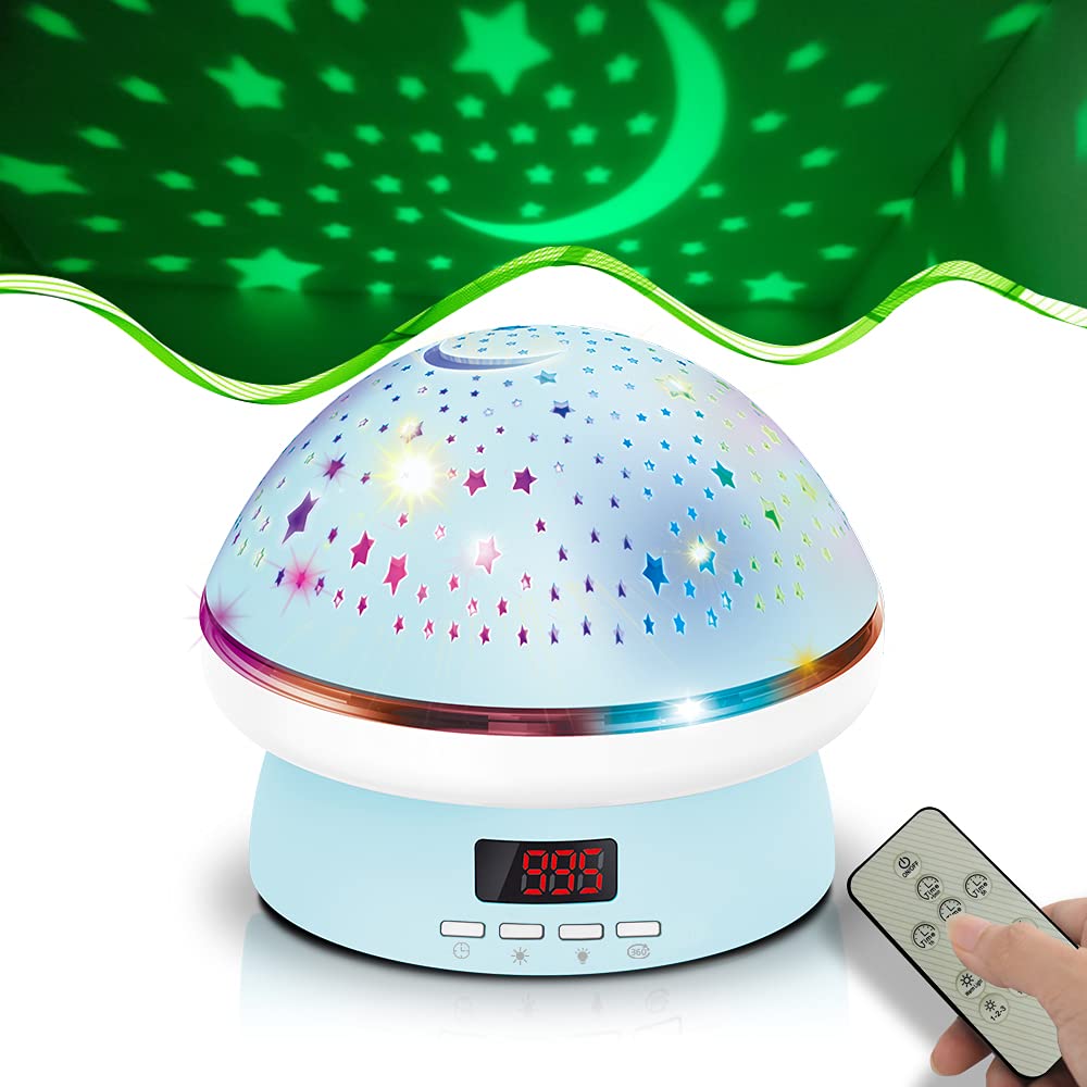 LMYCH 1981 Galaxy Projector Night Light with Timer & Remote Control - Starry Sky Projector for Bedroom, Kids Room, Nursery | Perfect Gift for 2 Year Old Girls (Blue) | Create Relaxing Atmosphere for Sleep, Meditation & Romantic Dates