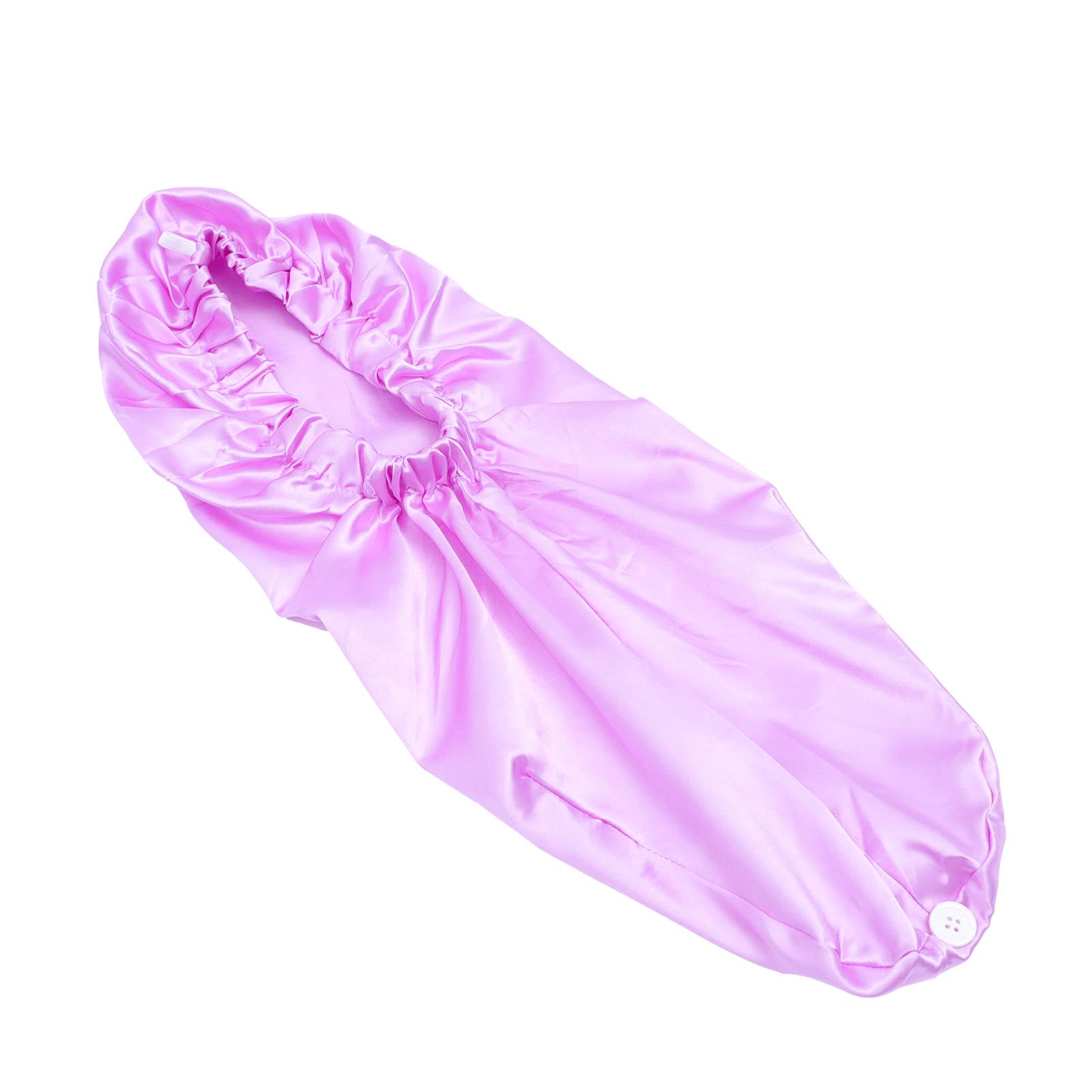 Silk Satin Sleep Cap for Women - Long Hair Bonnet with Adjustable Band, Purple Silk Hair Wrap for Nighttime & Salon Use - Perfect for Dreadlocks, Braids & Natural Hair Protection While Sleeping
