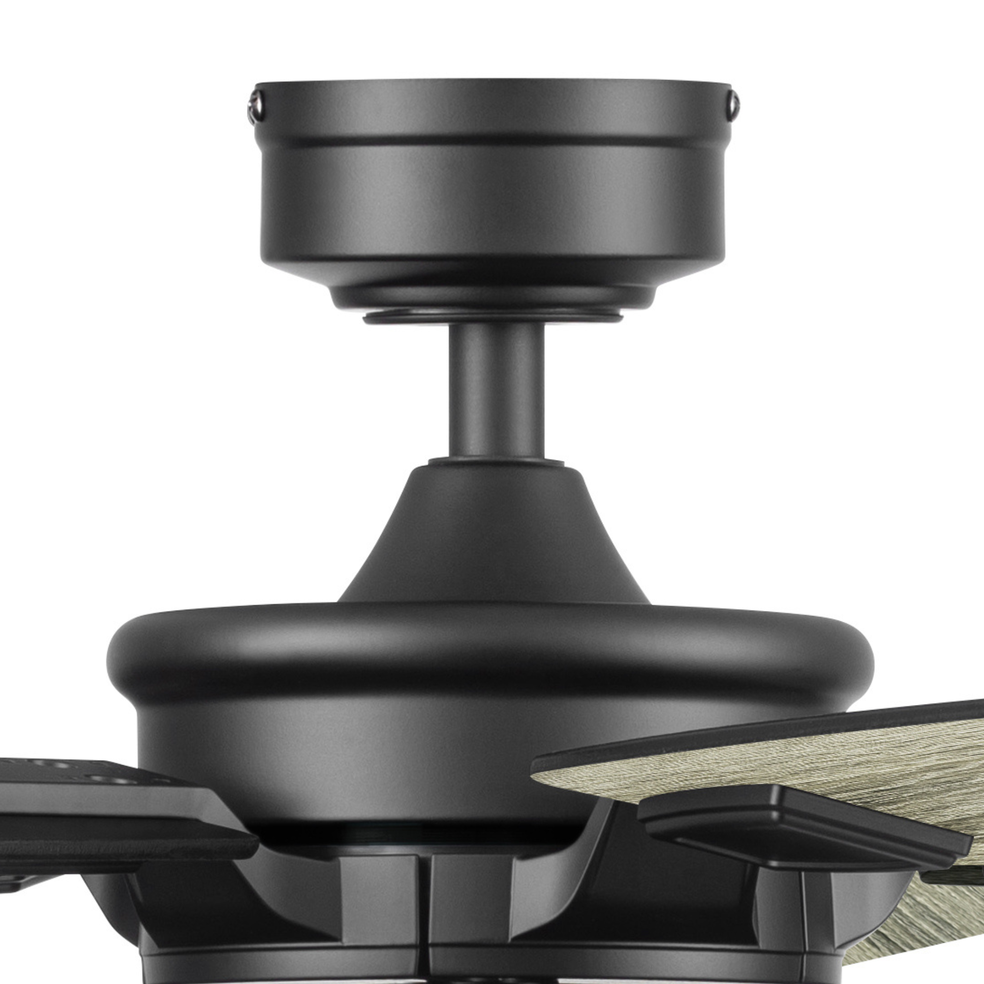 52 Inch Honeywell Carnegie Matte Black Ceiling Fan with Gray Cage Light & Remote Control - Perfect for Living Room, Bedroom, and Outdoor Covered Patio