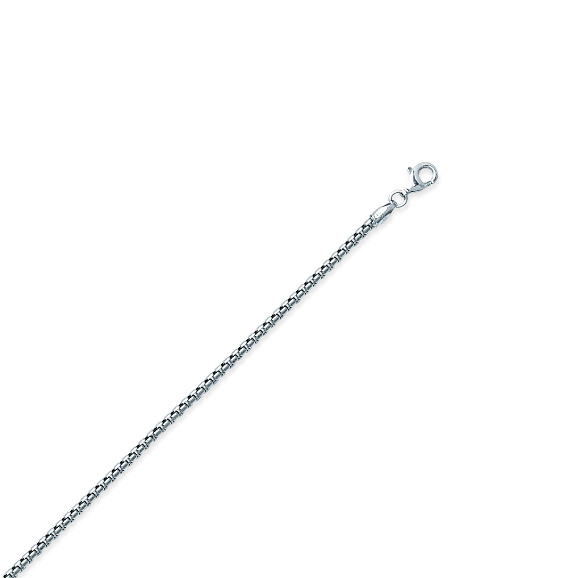 TONYS JEWELRY CO. Sterling Silver 2.1mm Round Box Chain Necklace for Men & Women - Perfect for Layering, Gifts, and Everyday Wear