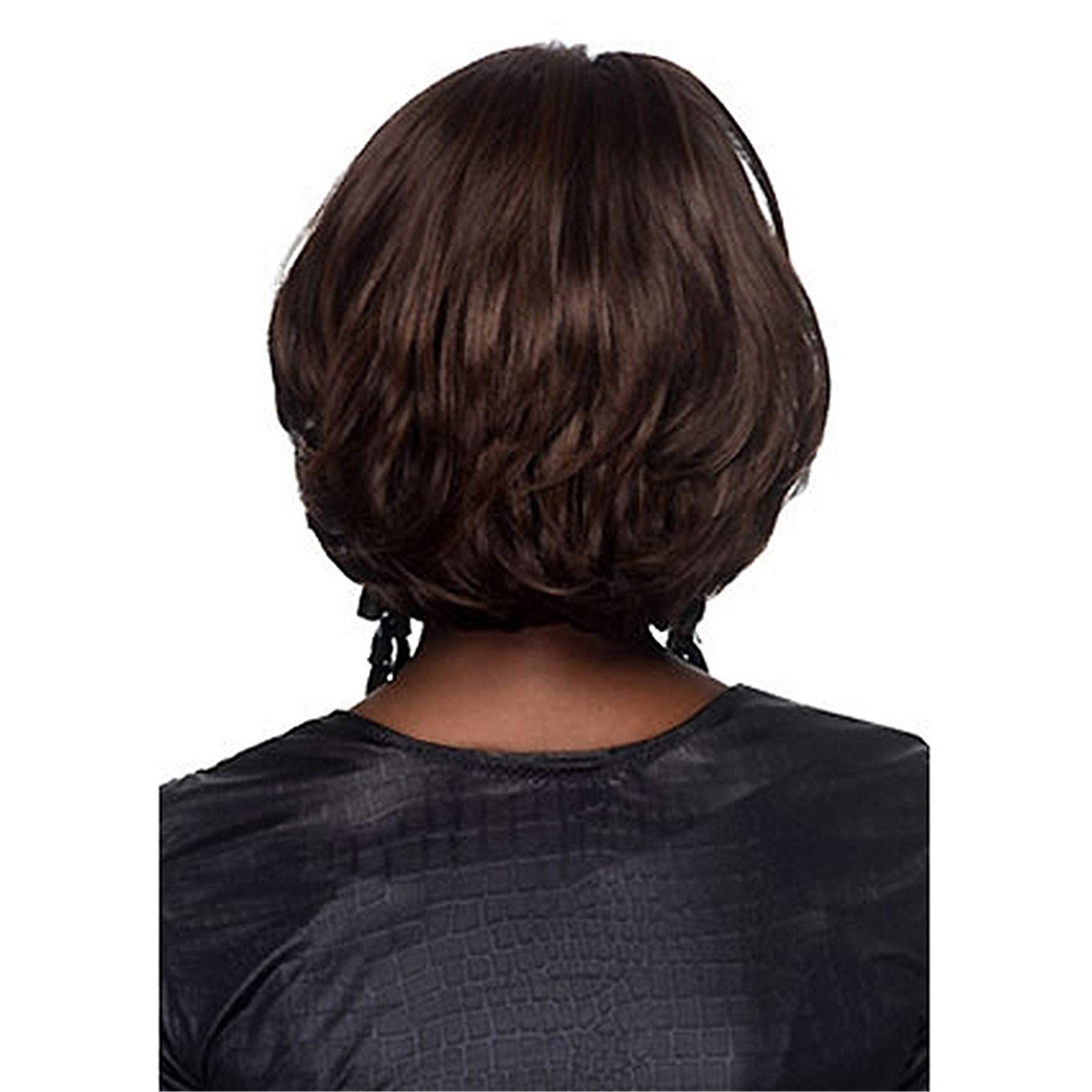 Andongnywell Short Afro Curly Wigs with Bangs for Black Women - 100% Human Hair Wigs with Natural Curly Wavy Texture - Perfect for Daily Wear, Cosplay & Special Occasions