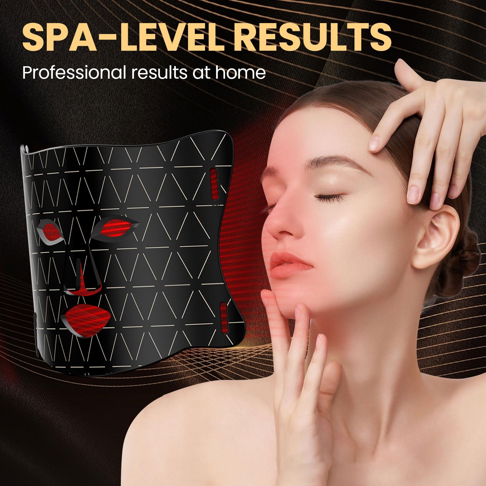 Red Light Therapy Mask for Face - LED Light Therapy Device for Acne, Wrinkles & Skin Rejuvenation with 3 Light Modes, Timer & Eye Protection | Portable At-Home Skincare Treatment for Anti-Aging & Glowing Skin | Perfect for Daily Facial Care & Spa Relaxation
