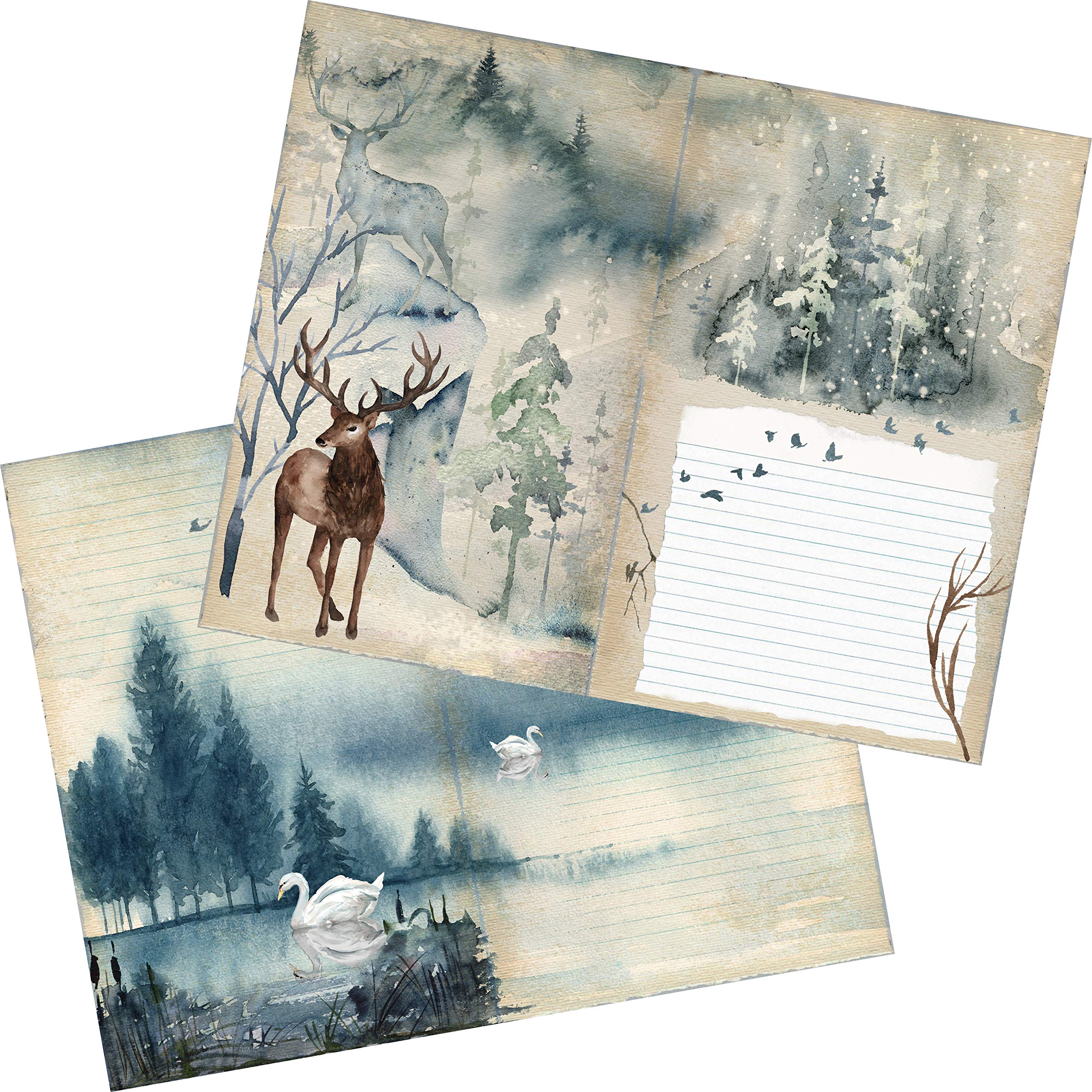 Premium Winter Wilderness Journal Paper Pack - Scenic Nature Themed Stationery for Writing, Scrapbooking & DIY Crafts | Perfect for Journals, Planners & Gift Giving
