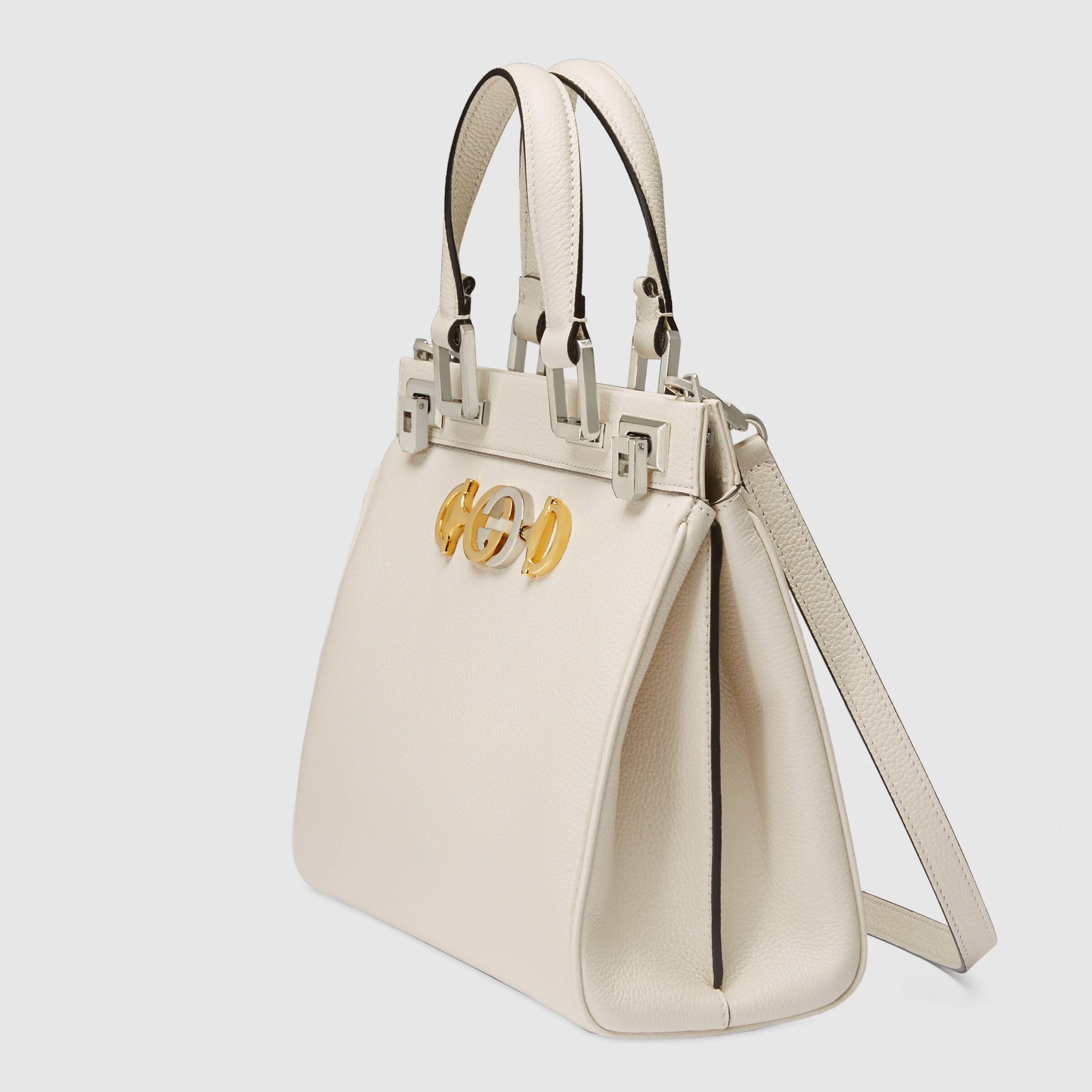 Gucci Zumi Small Top Handle Bag in White Grainy Leather - Perfect for Work, Parties & Everyday Elegance
