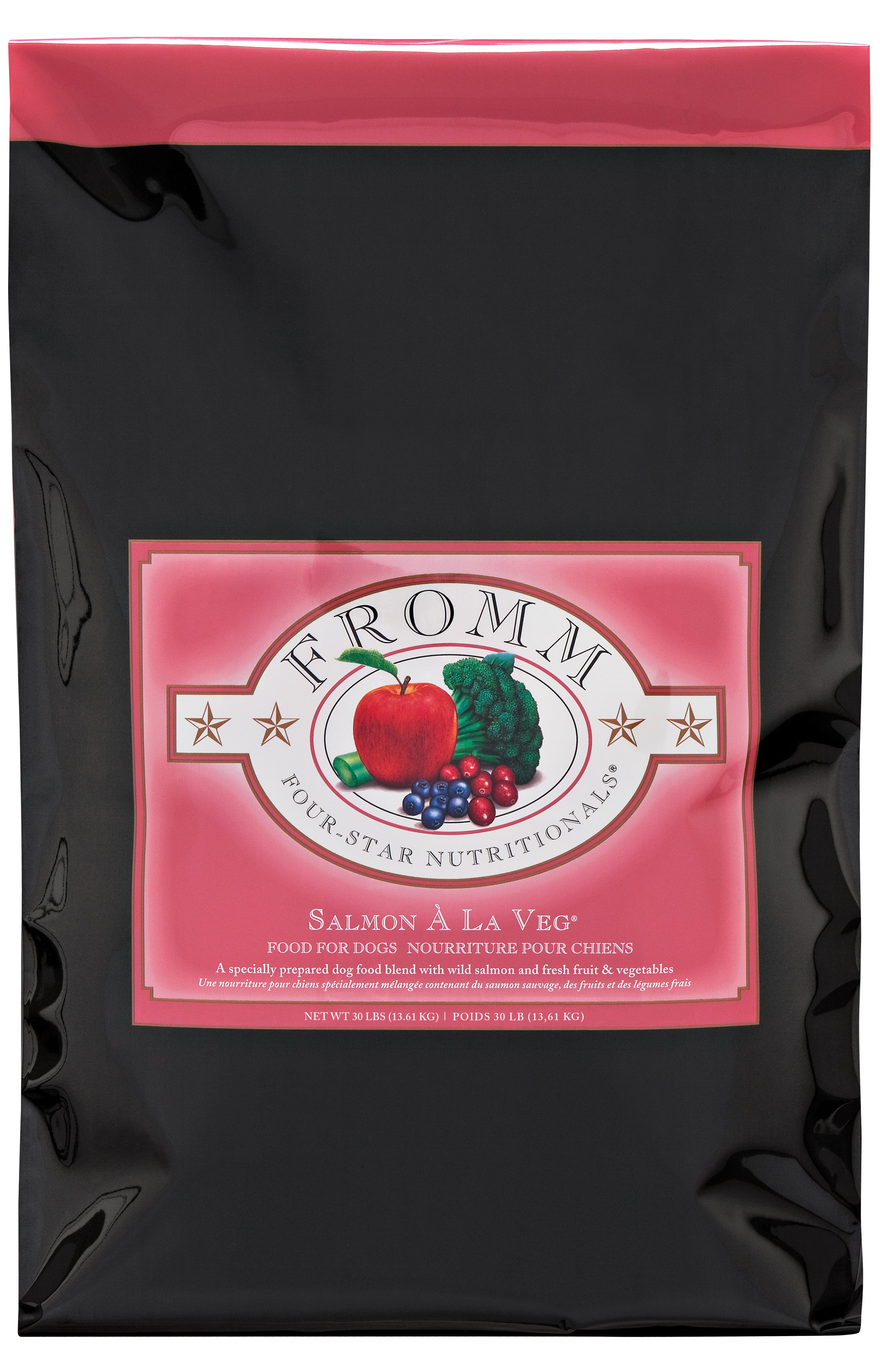 Fromm Four Star Grain-Free Dry Dog Food - Salmon & Vegetable Recipe - High Protein, Natural Ingredients for Adult Dogs - Perfect for Sensitive Stomachs & Allergies - Ideal for Home Feeding & Travel