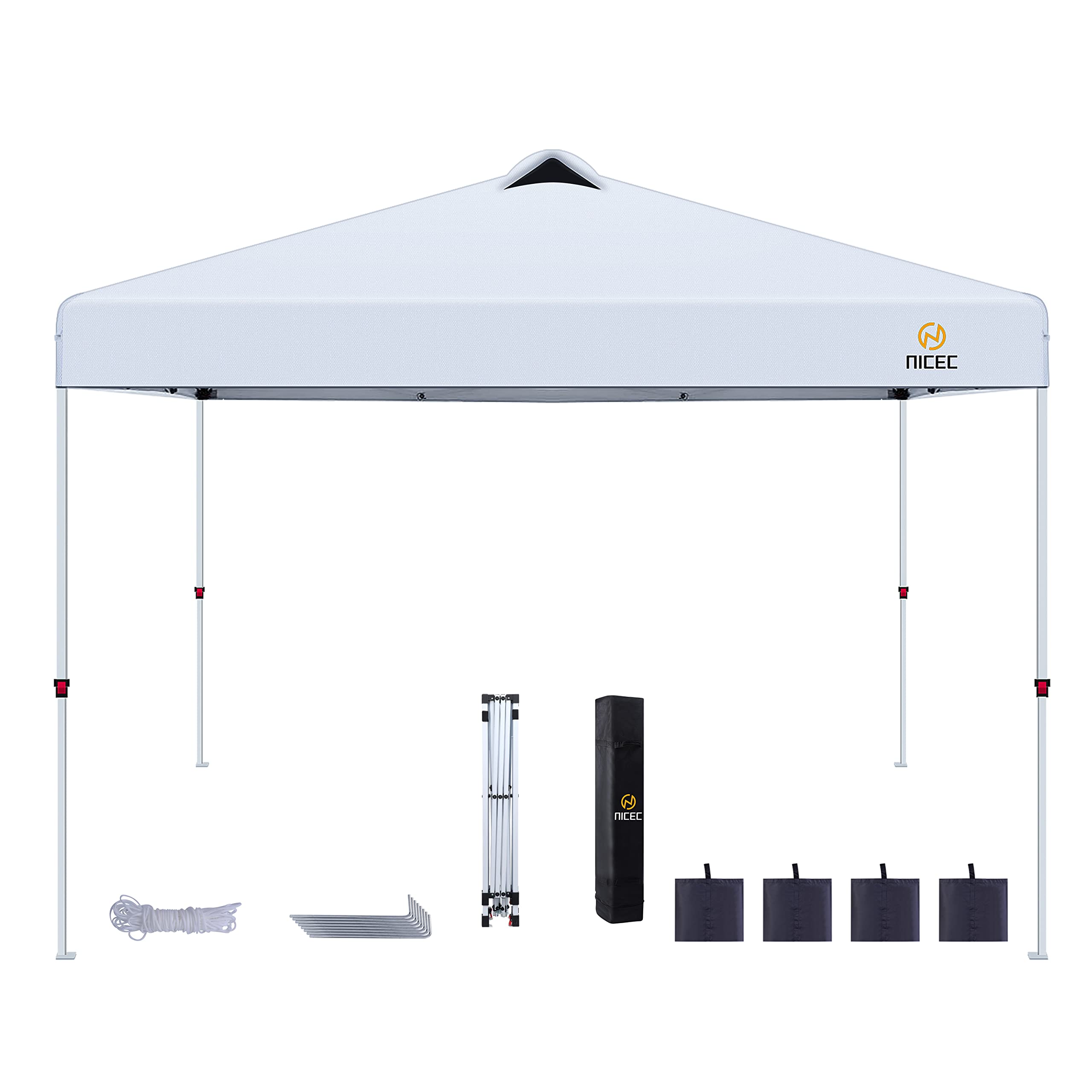 10x10 Pop Up Canopy Tent - Portable Sun Shelter with UPF 50+ Protection, Steel Frame & Carry Bag for Beach, Pool, Garden, Parties & Outdoor Events