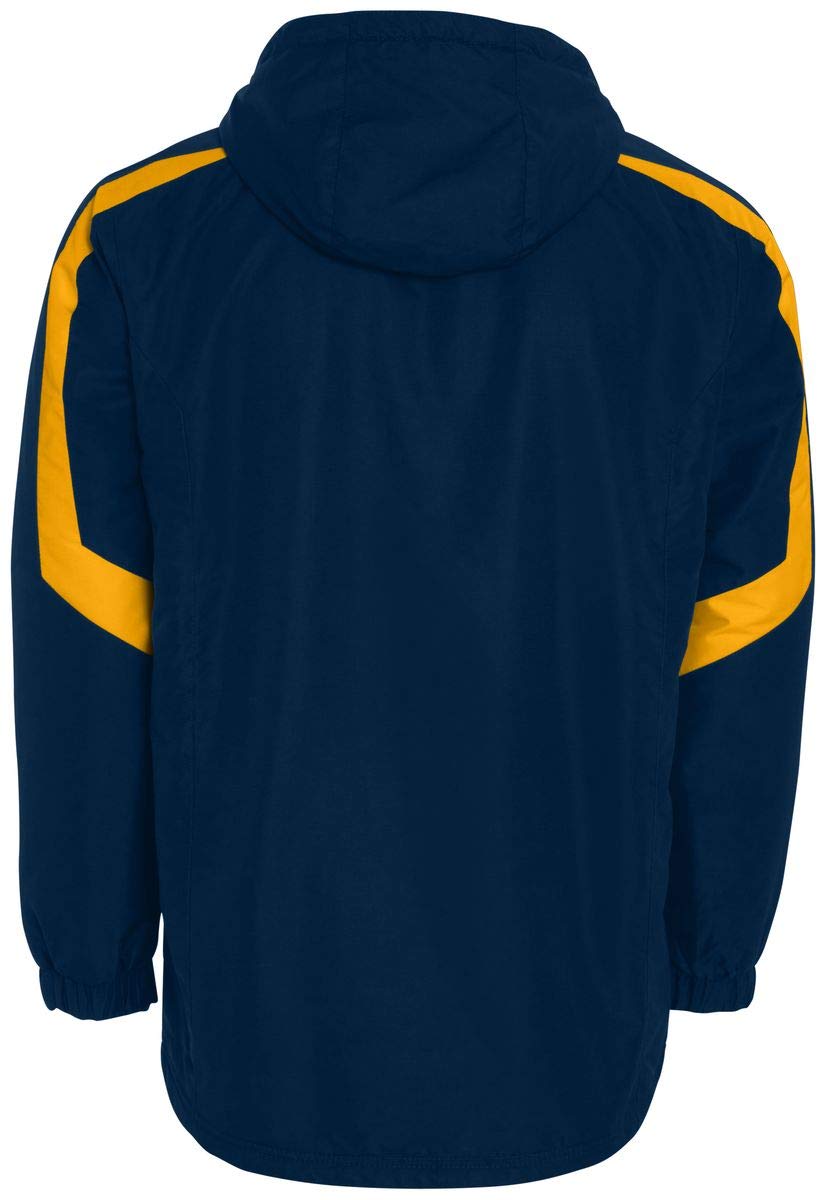 Holloway Men's Polyester Full Zip Charger Jacket - Lightweight, Breathable, Navy & Gold - Perfect for Outdoor Activities, Work, and Casual Wear