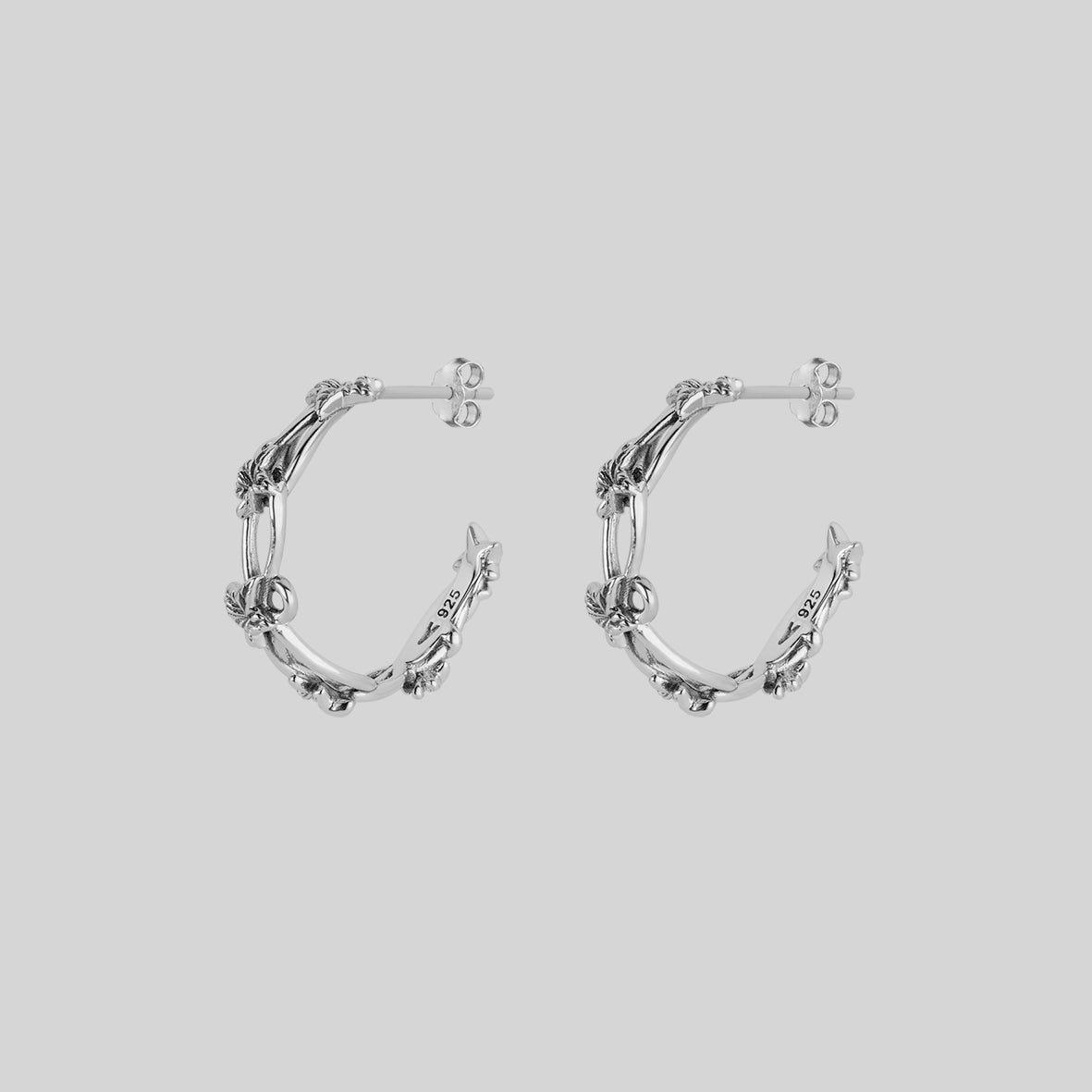VALERIAN Silver Climbing Ivy Hoop Earrings for Women - Elegant Botanical Jewelry for Everyday Wear, Date Nights & Special Occasions