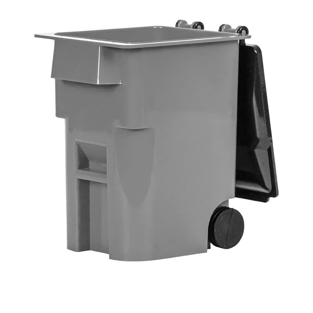 Black Dumpster & 3 Gray Trash Cans with Lids & Wheels for Wrestling Action Figures - Perfect for Wrestling Dioramas, Toy Displays & Collectible Scenes