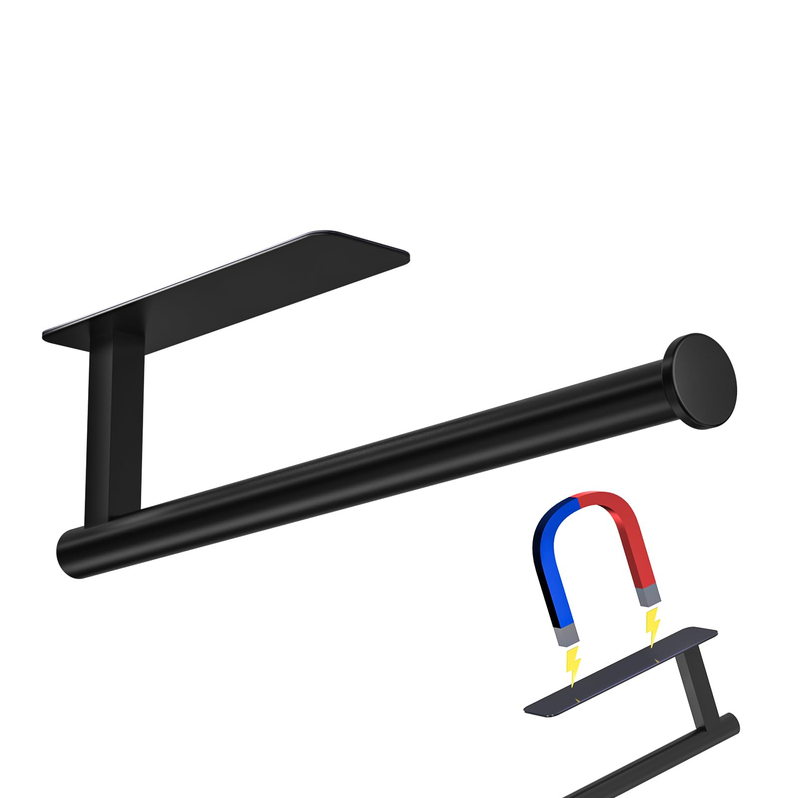 ASTOFLI Magnetic Towel Holder for Fridge & Wall - Black