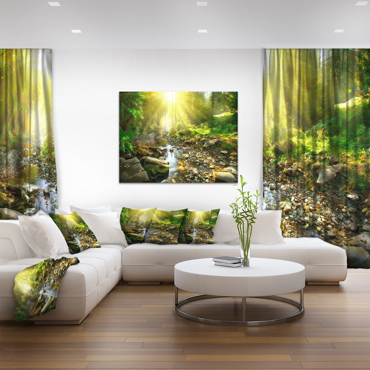 Stunning Mountain Stream in Forest Landscape Photography Canvas Print - Nature Wall Art for Living Room, Bedroom & Office Decor